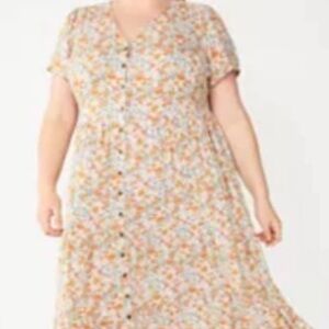 Sonoma Goods
For Life® short sleeve Button Front Tiered Midi Dress Floral